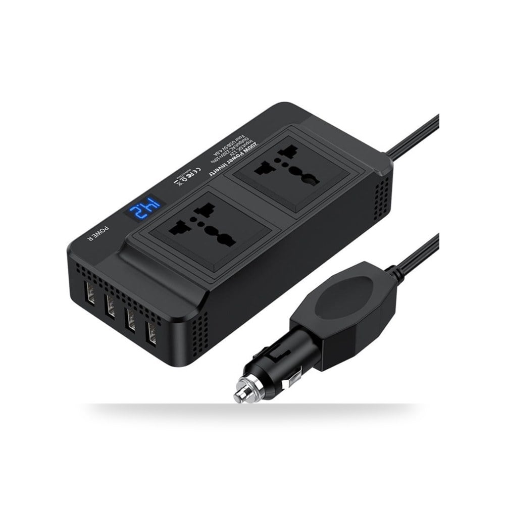 مقياس شاحن بمنفذي تيار متردد و4 منافذ USB اوبسري