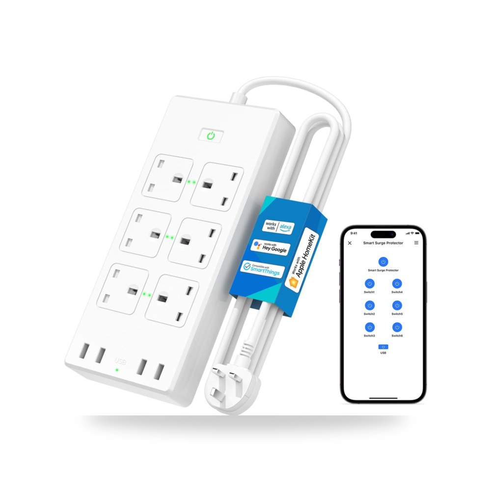 مقياس مشترك طاقة ذكي، يحتوي على 6 منافذ تيار ميروس موديل USB-A