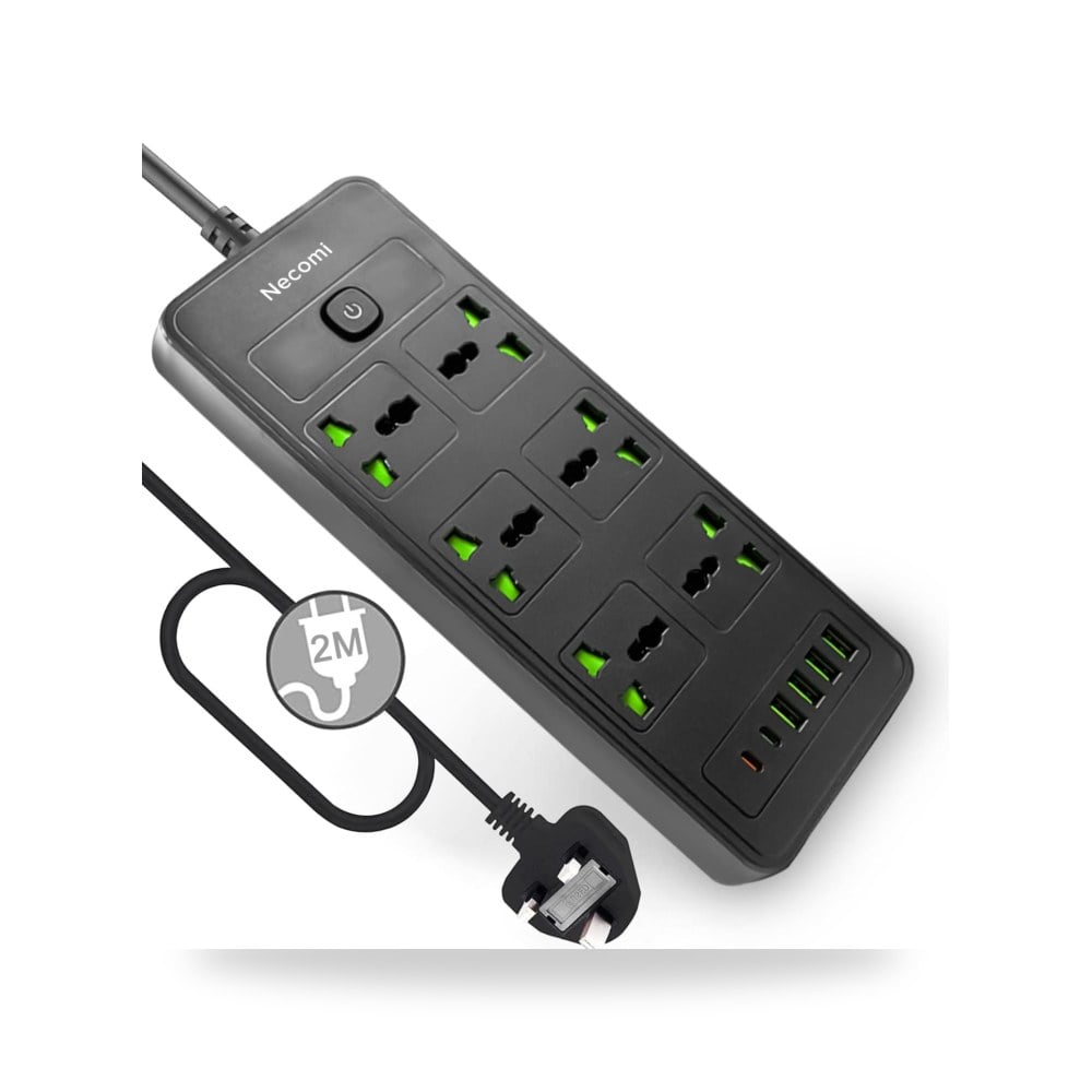 مفتاح نيكومي شريط طاقة عالمي 12 × 1 مع USB C، موديل 110-240