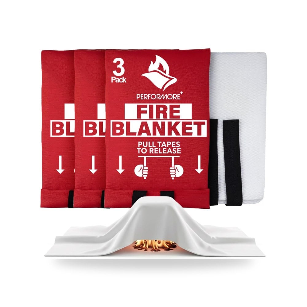 بيرفورمور 3 قطع من بطانيات النار - 40 انش × 40 انش بطانيات