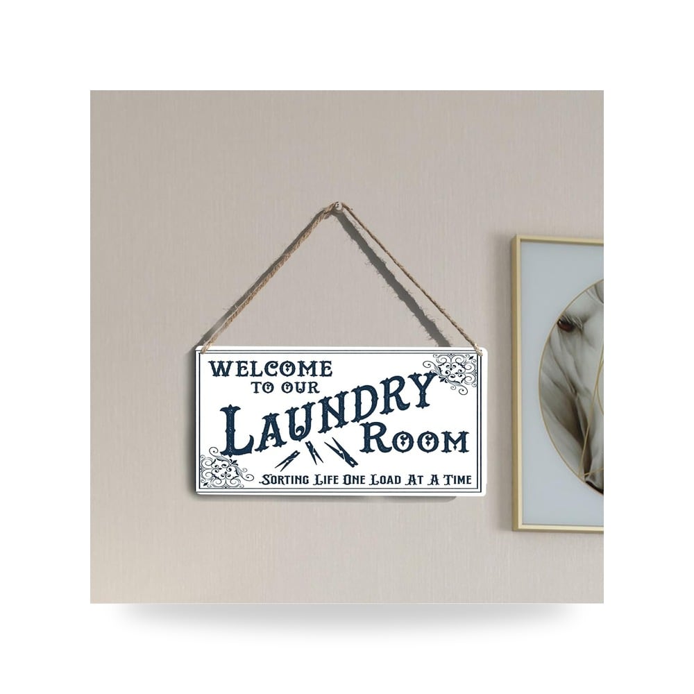 لوحة غسيل كلاسيكية بتصميم عبارة Welcome to Our Laundry Room وول بيديمنتس MP 347