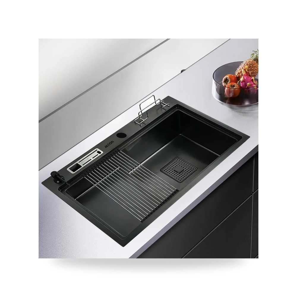 وعاء ديكوري صلب أسود HMS25075