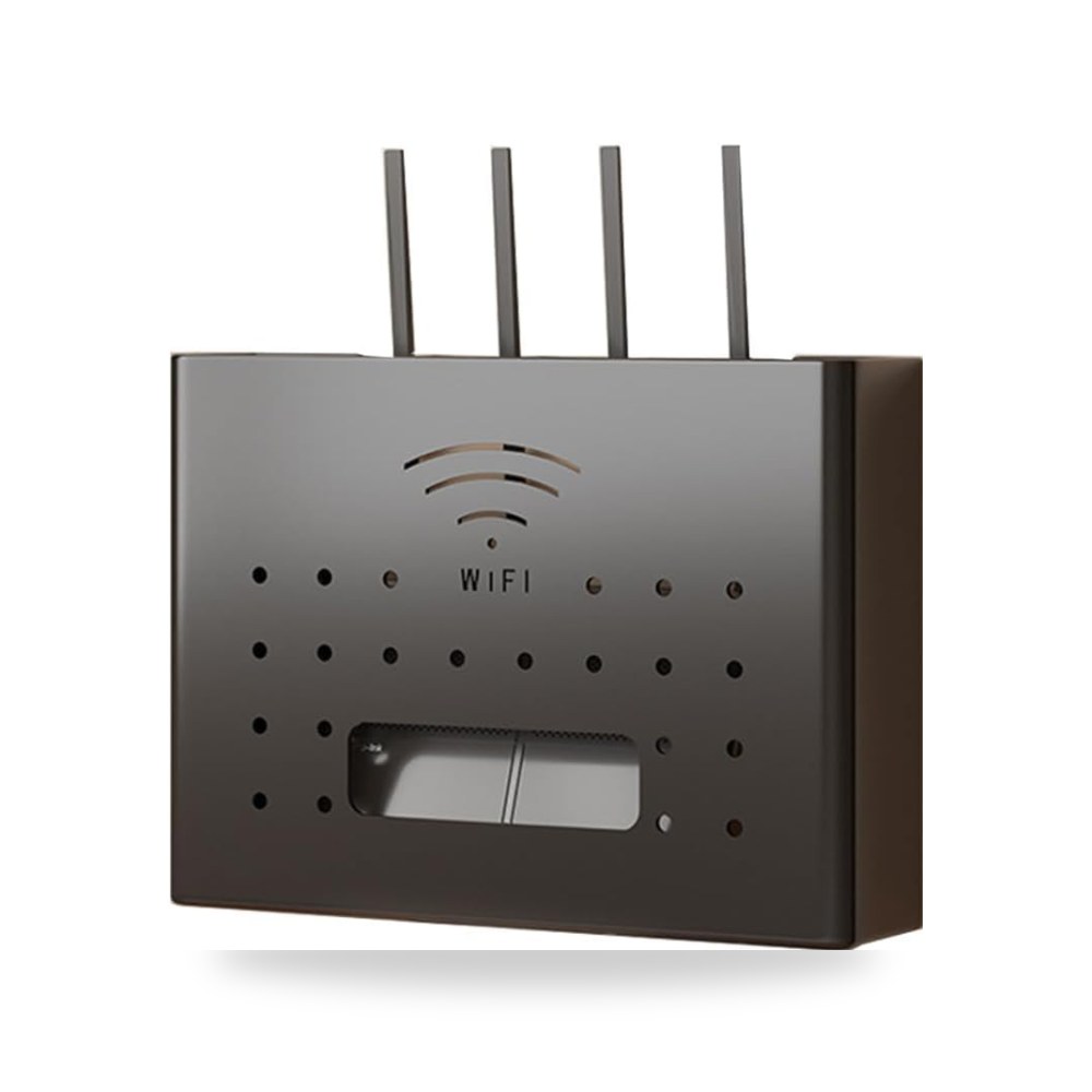 حافظة صندوق تخزين راوتر مع الراوتر، ثنائي كاستويف أسود متوافق موديل Wi-Fi