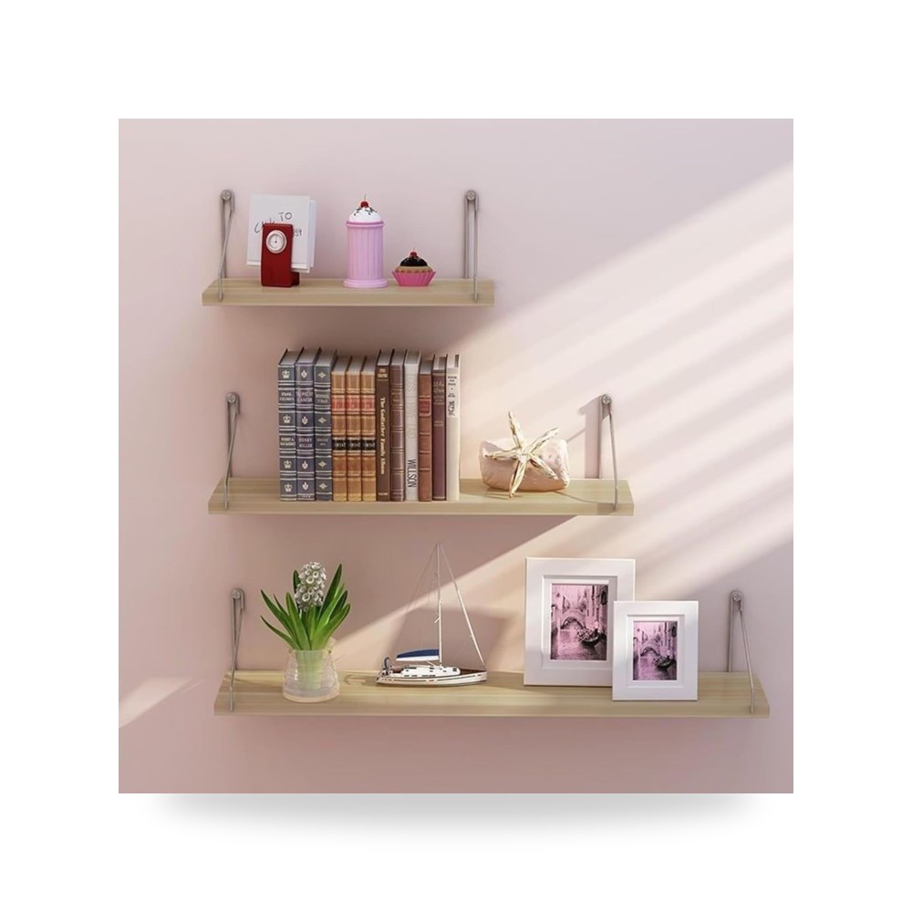 أرفف جدارية عائمة ديكورية متعددة الطبقات من خشب الجوز الريفي ماركة Walnut Living