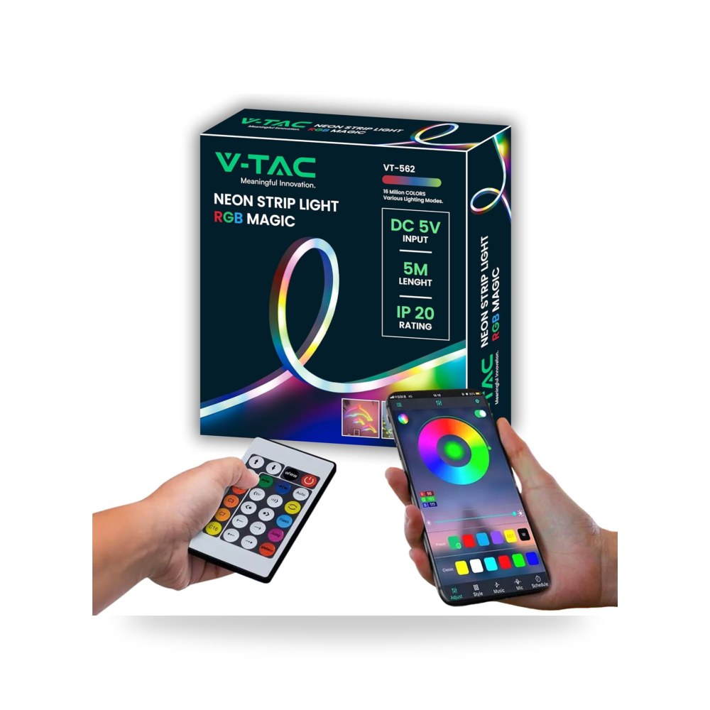 في-تي ايه سي شريط اضاءة LED RGB من ماجيك سمارت، 5 متر، 16