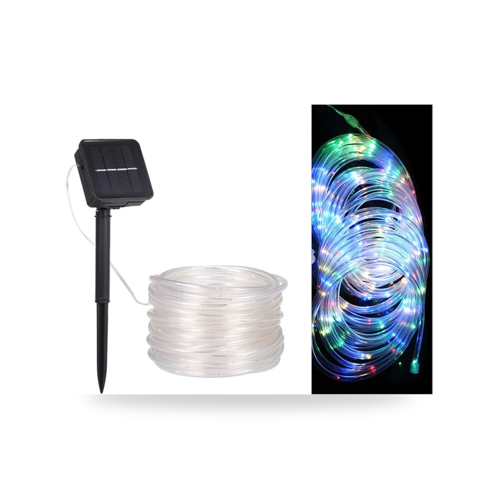حبل اضاءة LED يعمل بالطاقة الشمسية مع 8 تاثيرات اضاءة موديل IP65