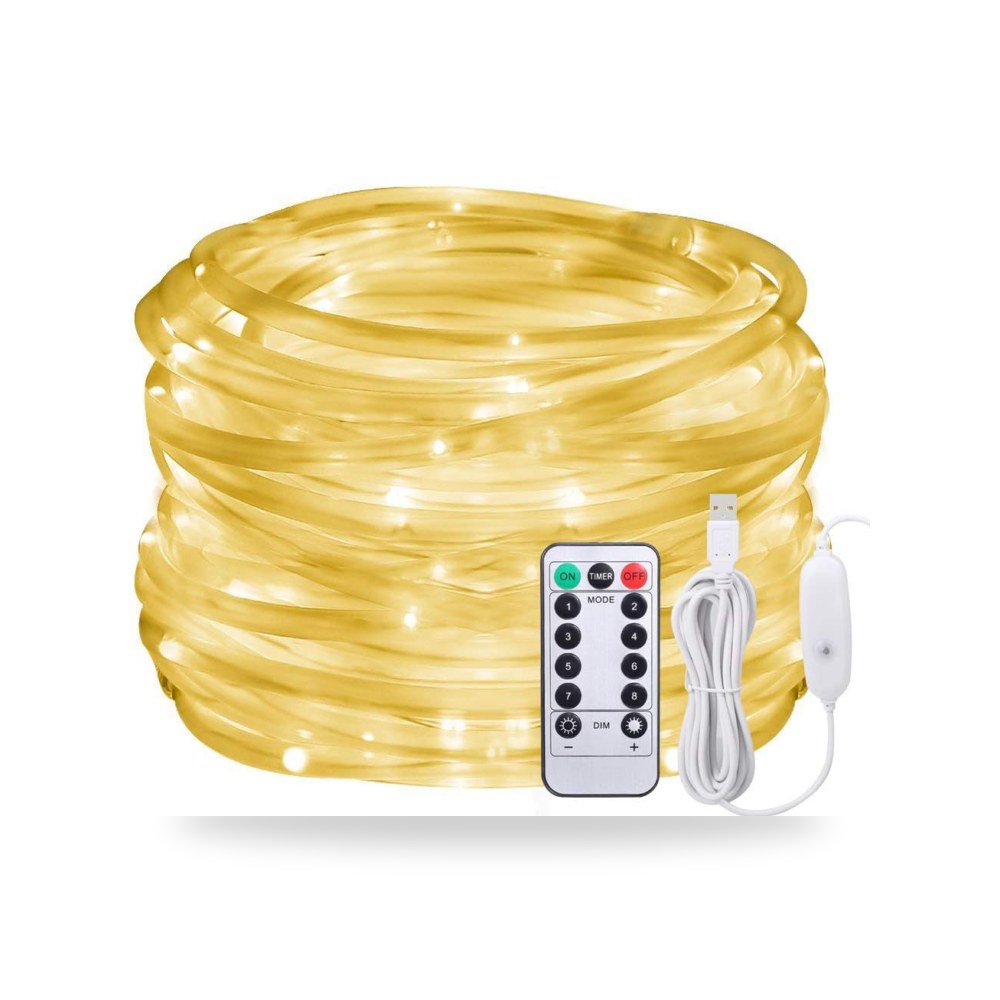 حبل اضاءة LED من افوفو لتزيين الكريسماس بطول 13 متر مع 100 موديل IP65-8
