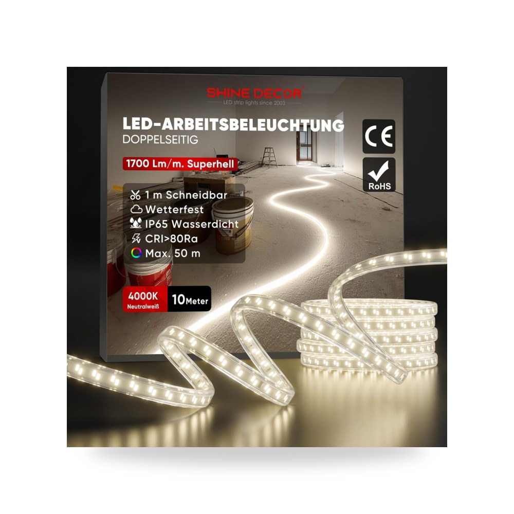 شاين ديكور شريط اضاءة LED 10 متر، 14 واط - متر، موديل IP65