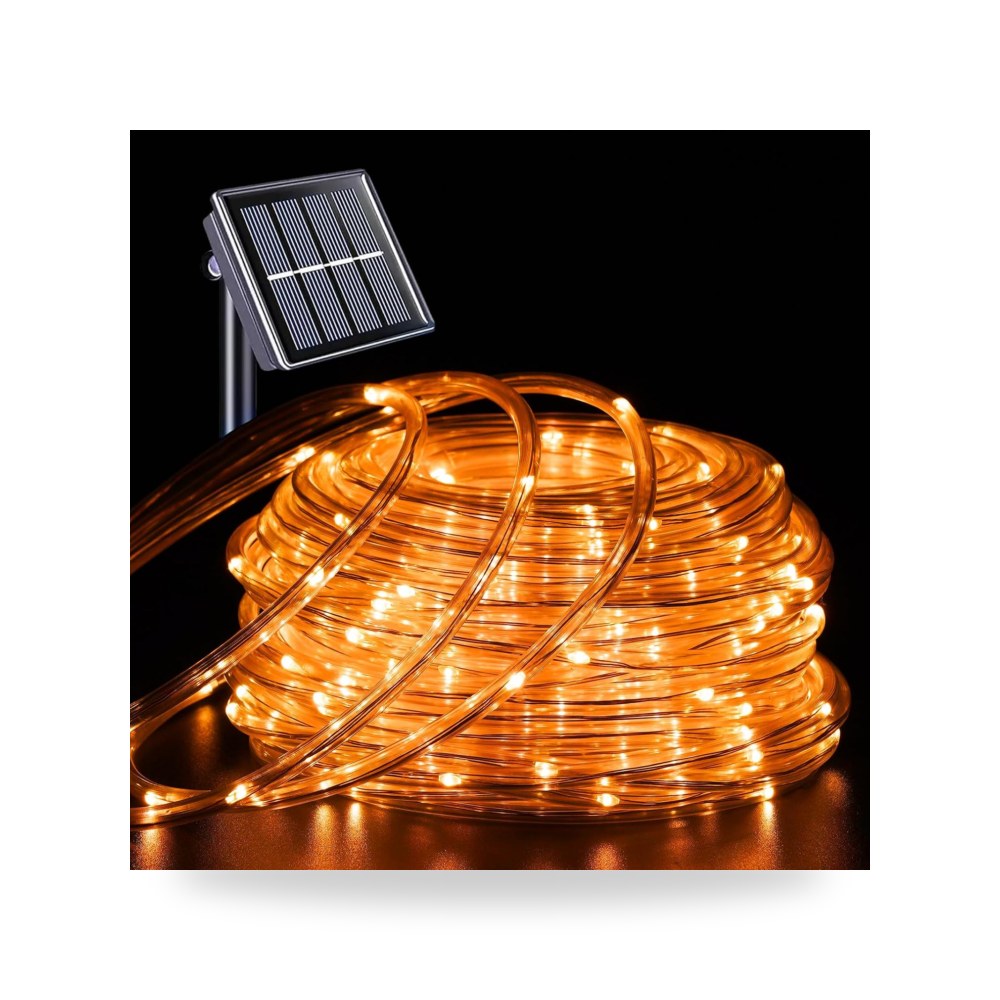 ييجو حبل اضاءة LED يعمل بالطاقة الشمسية بطول 66 قدم، 200