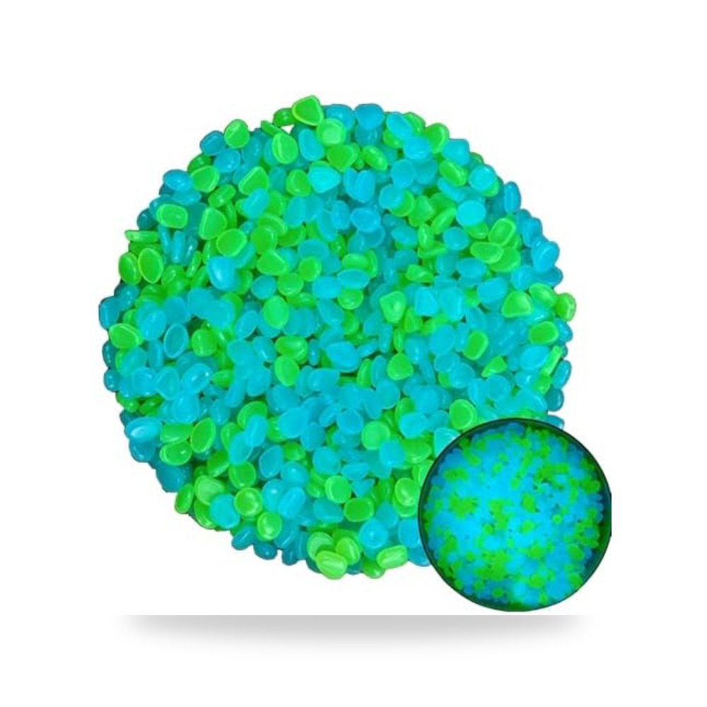 احجار زينة خارجية تتوهج في الظلام من 200 قطعة، احجار مضيئة موديل multi-color