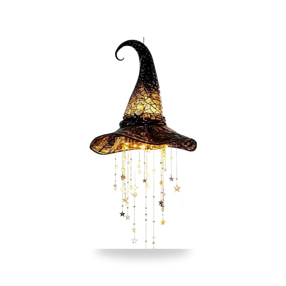 Lighted Witch Hat Hanging Chime (B) | EcoGleam قبعة الساحرة