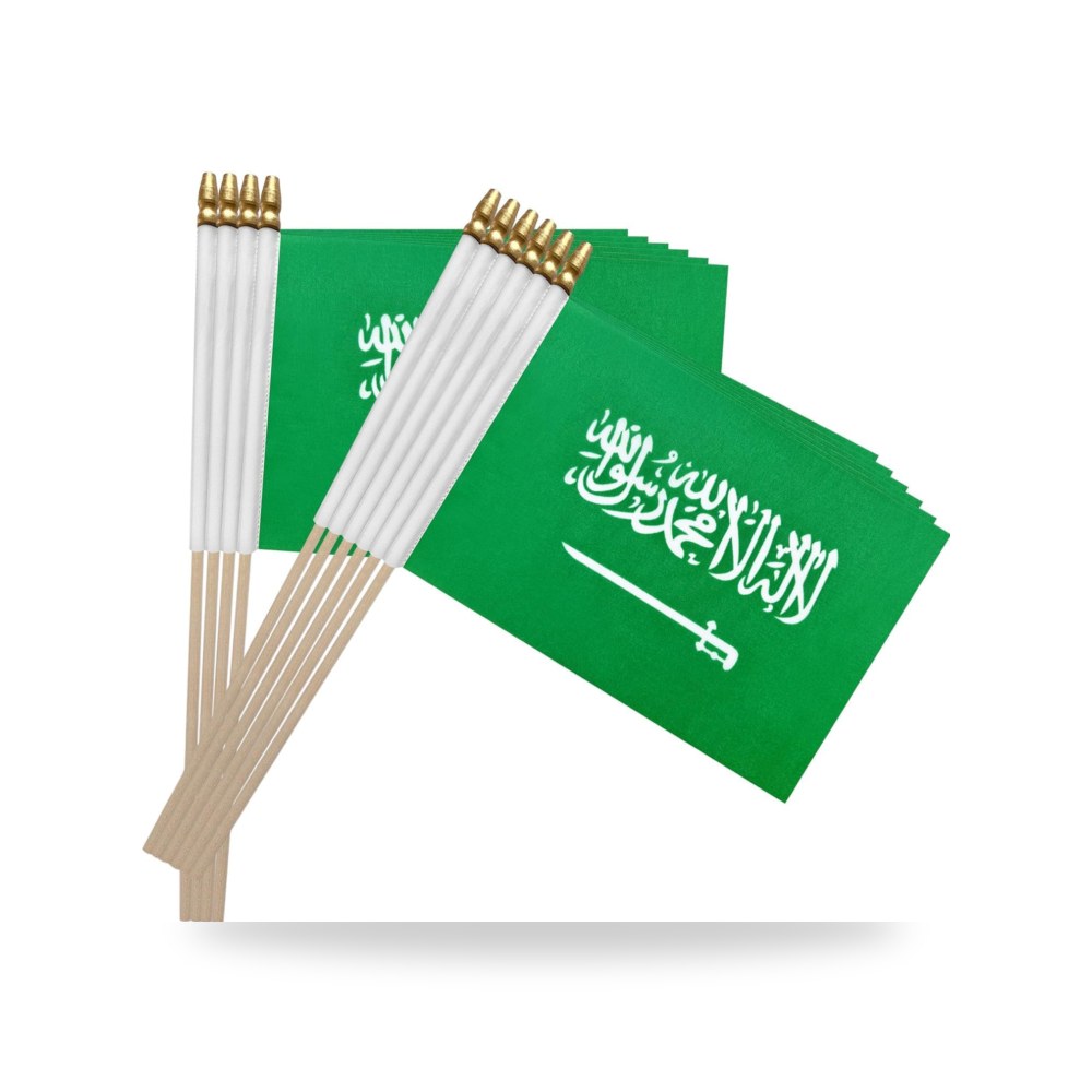 أعلام صغيرة محمولة باليد للمملكة العربية السعودية علبة من للأطفال