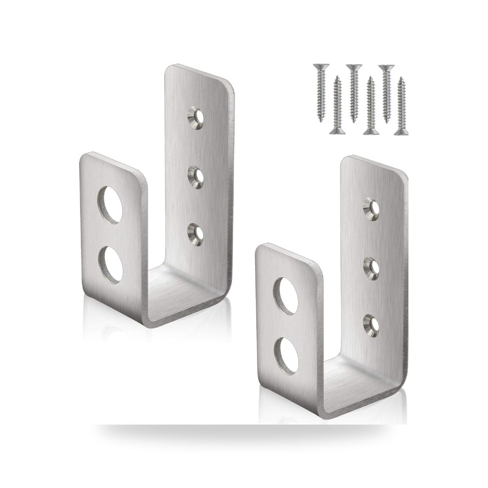 دعامات حواجز باب 2×4 (قطعتان) | حامل قضيب مفتوح من الستانلس