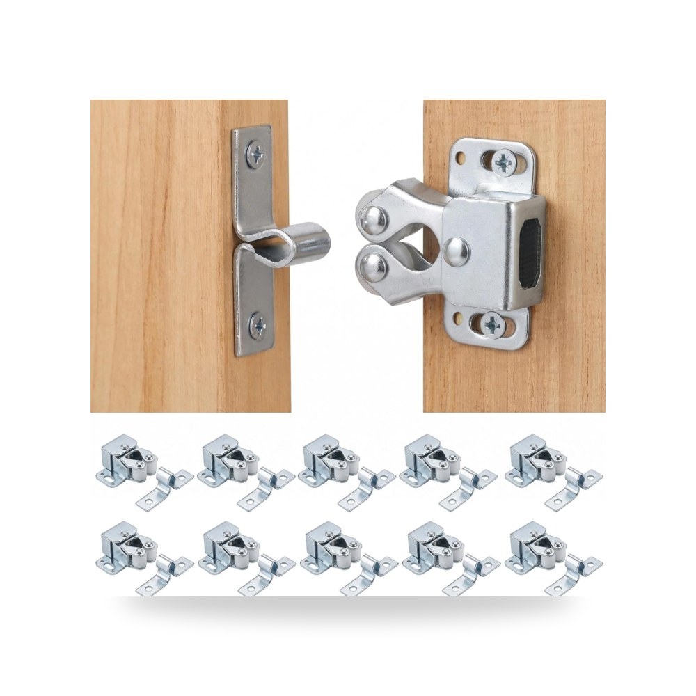 Pack of 10 Furniture Catch Cupboard Door Double Roller Catch for Cupboard Ball Roller