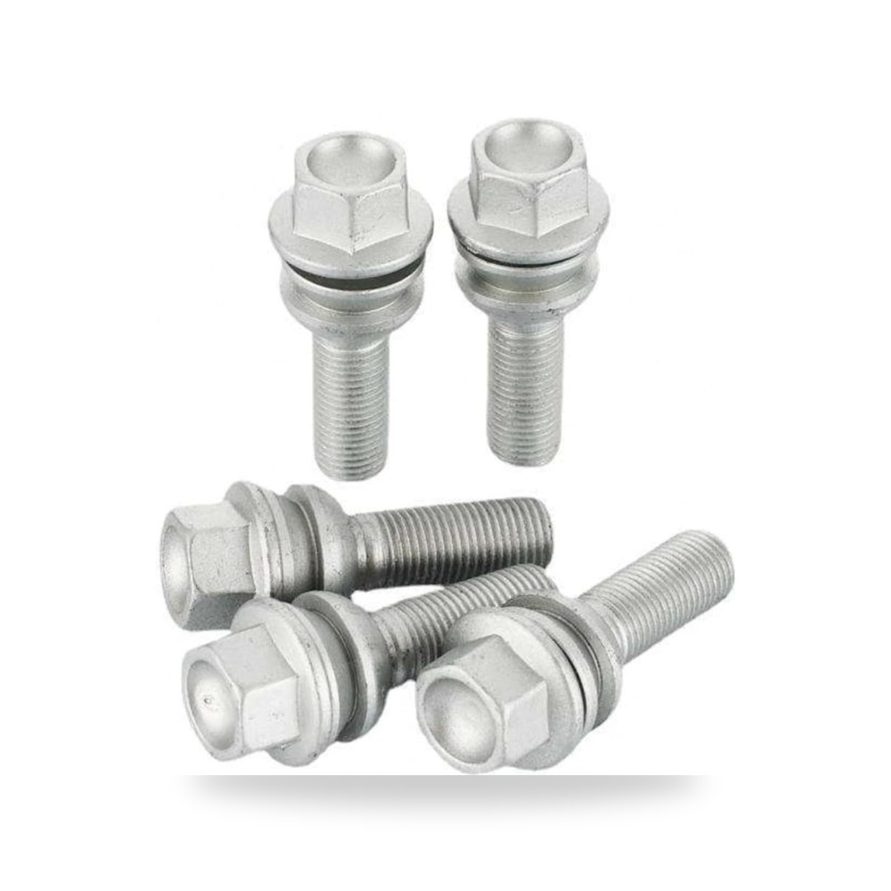 طقم مسامير وصواميل تثبيت جنوط وعجلات السيارات 5 pcs