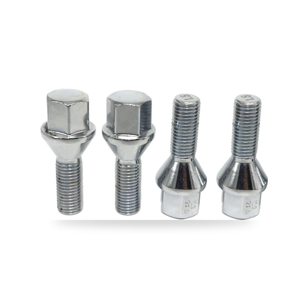 طقم مسامير وصواميل تثبيت جنوط وعجلات السيارات 4 pcs