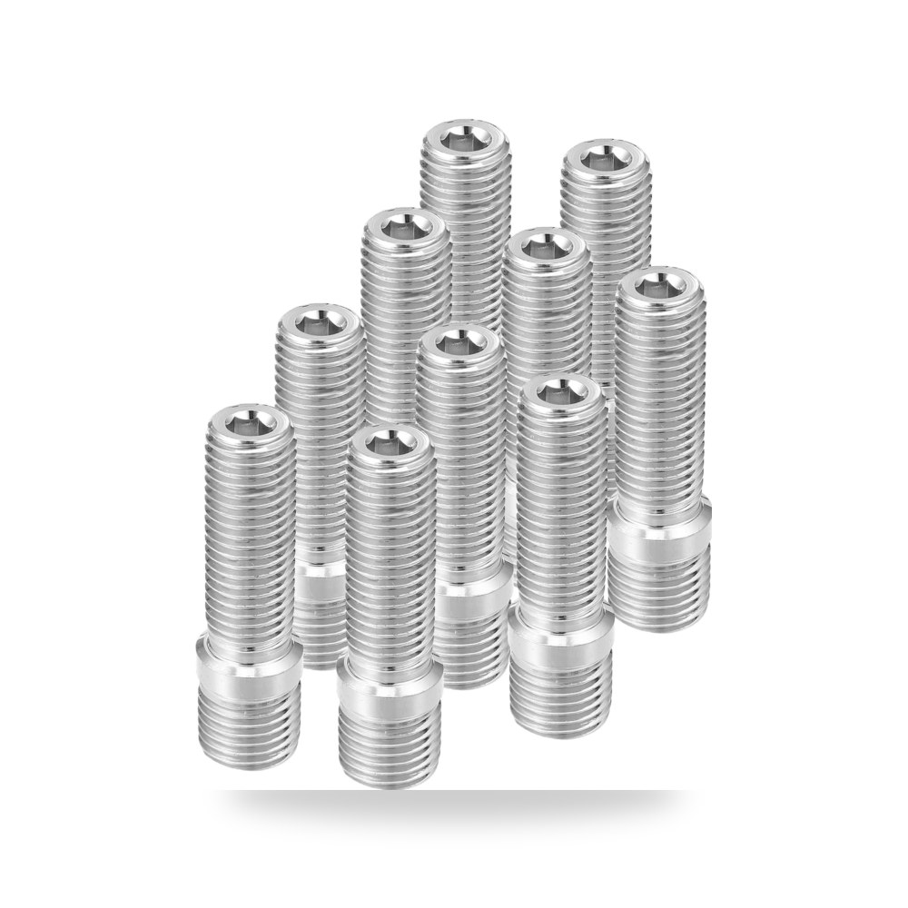 طقم مسامير وصواميل تثبيت جنوط وعجلات السيارات 10 pcs