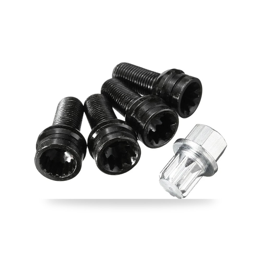 طقم مسامير وصواميل تثبيت جنوط وعجلات السيارات 5 pcs