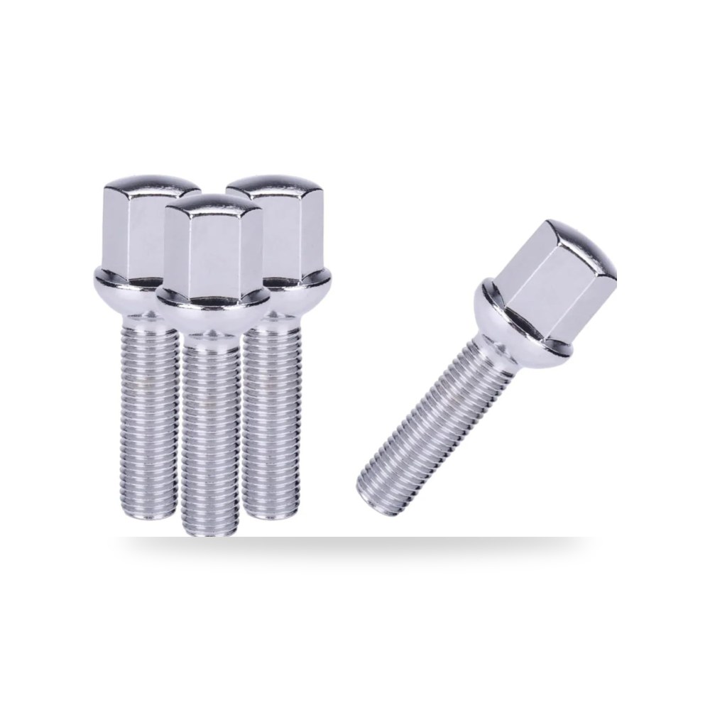 طقم مسامير وصواميل تثبيت جنوط وعجلات السيارات 4 pcs