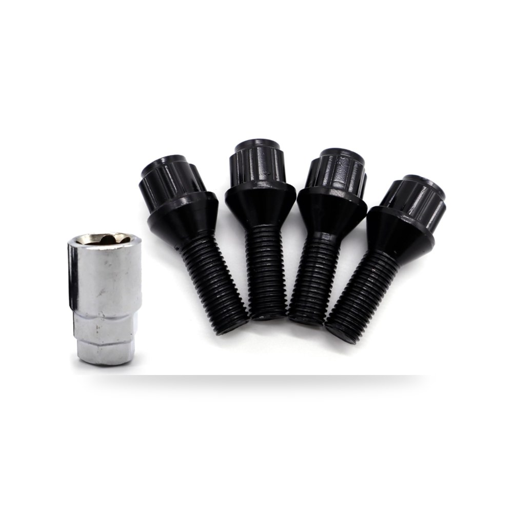 طقم مسامير وصواميل تثبيت جنوط وعجلات السيارات 4 PCS