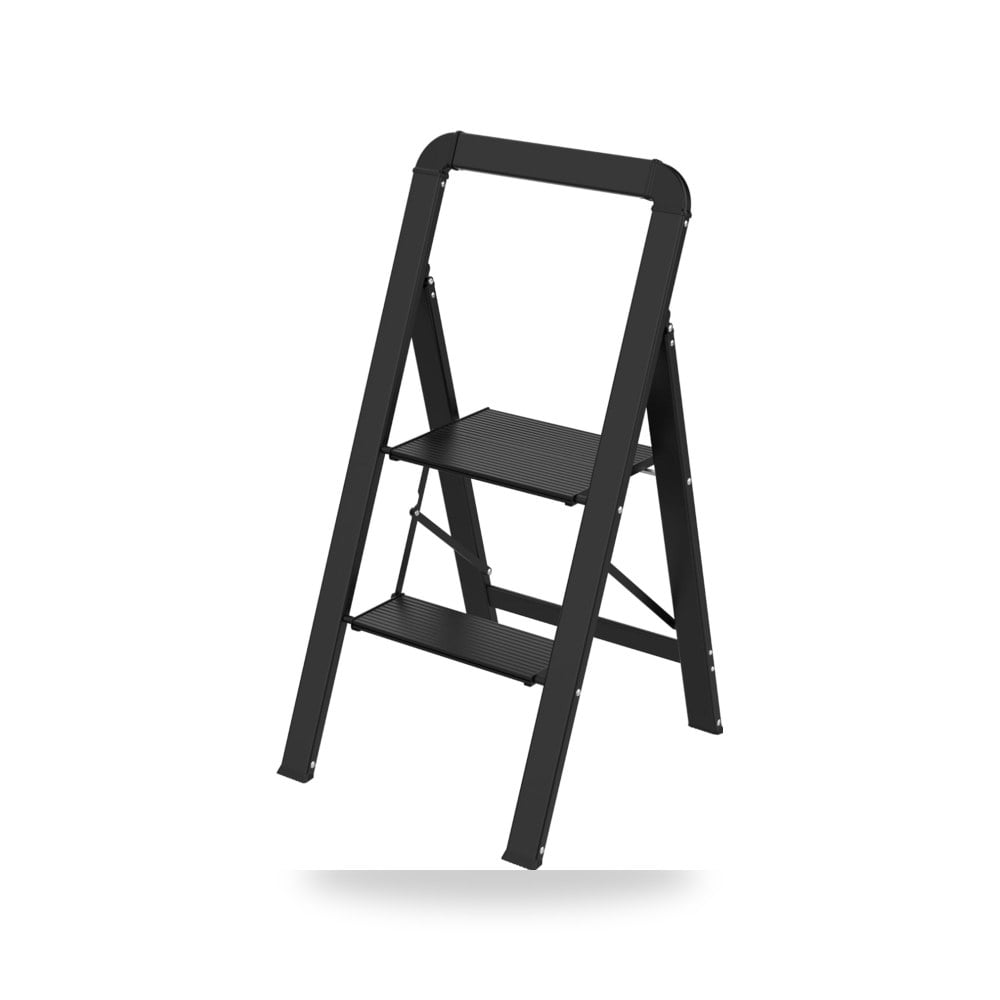 Urackify 2 Step Ladder الألومنيوم أسود القسم والتصنيف