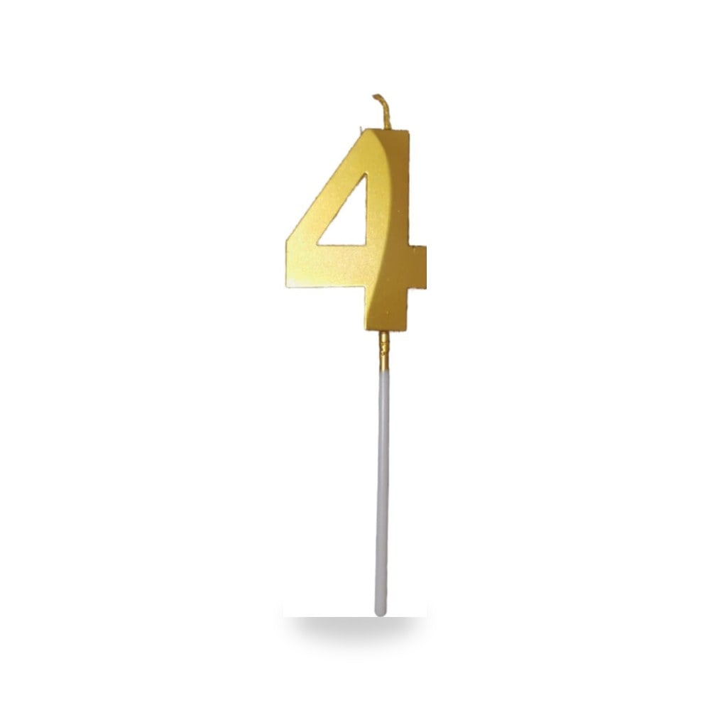 4 شموع أعياد ميلاد بتصميم أرقام ثلاثية الأبعاد من 0-9 بلون