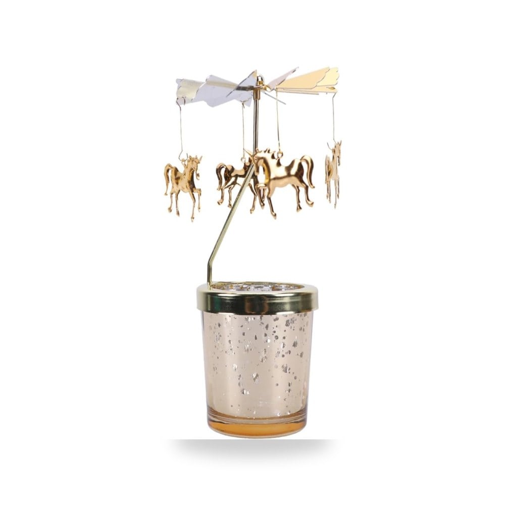 شمعدان وحامل شموع ديكوري فاخر لأسطح المكاتب والاستقبال Ciieeo Rotating Glass Candlestick