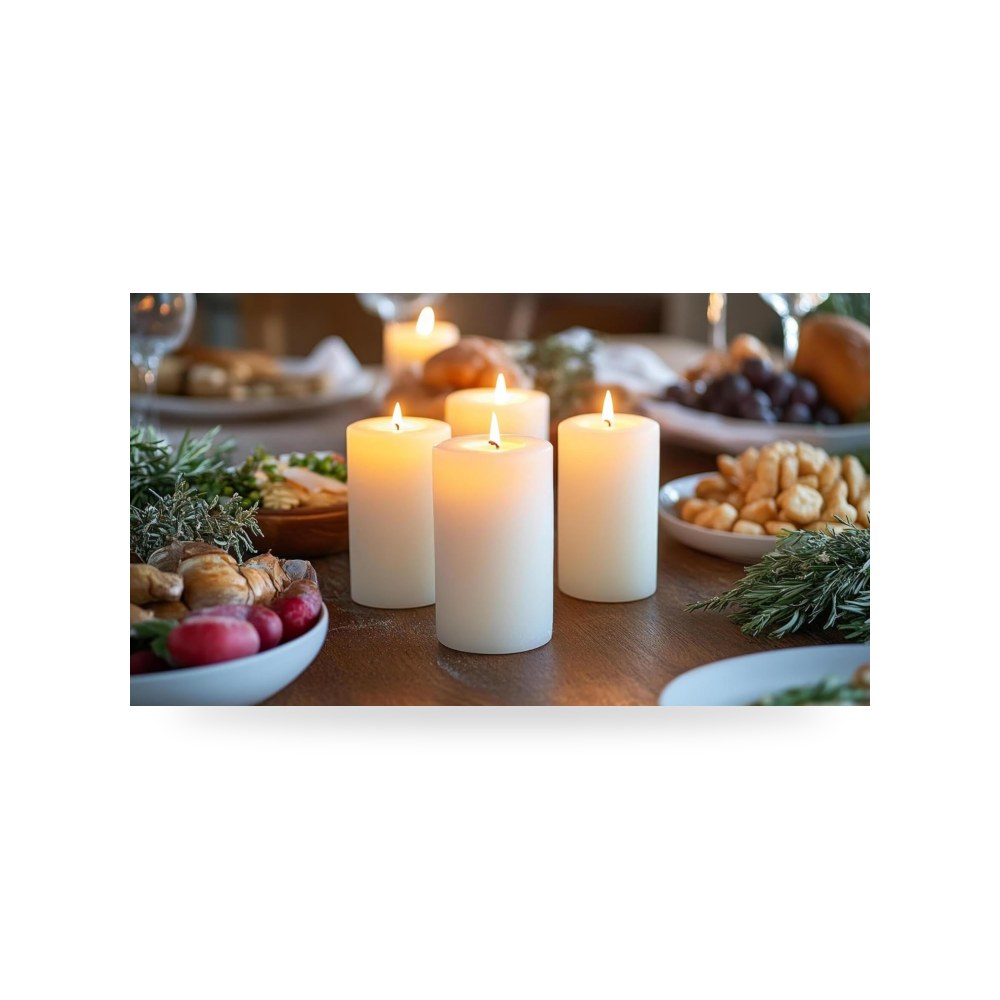شموع زينة وديكور فاخرة - شموع عمودية غير معطرة للديكور بدون دخان بقطر 30 مم × - من Decor