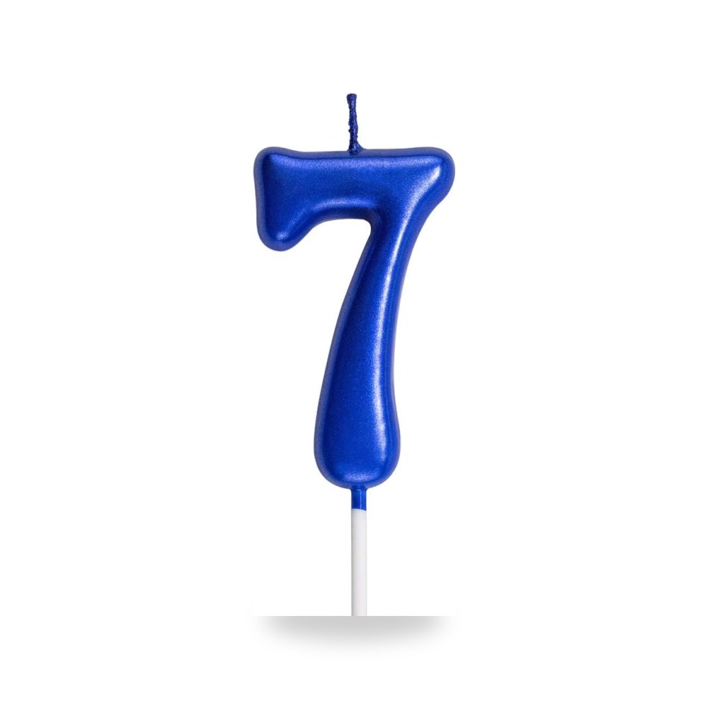 شموع عيد ميلاد زرقاء من نيوكاندل، 7 شموع لعيد الميلاد