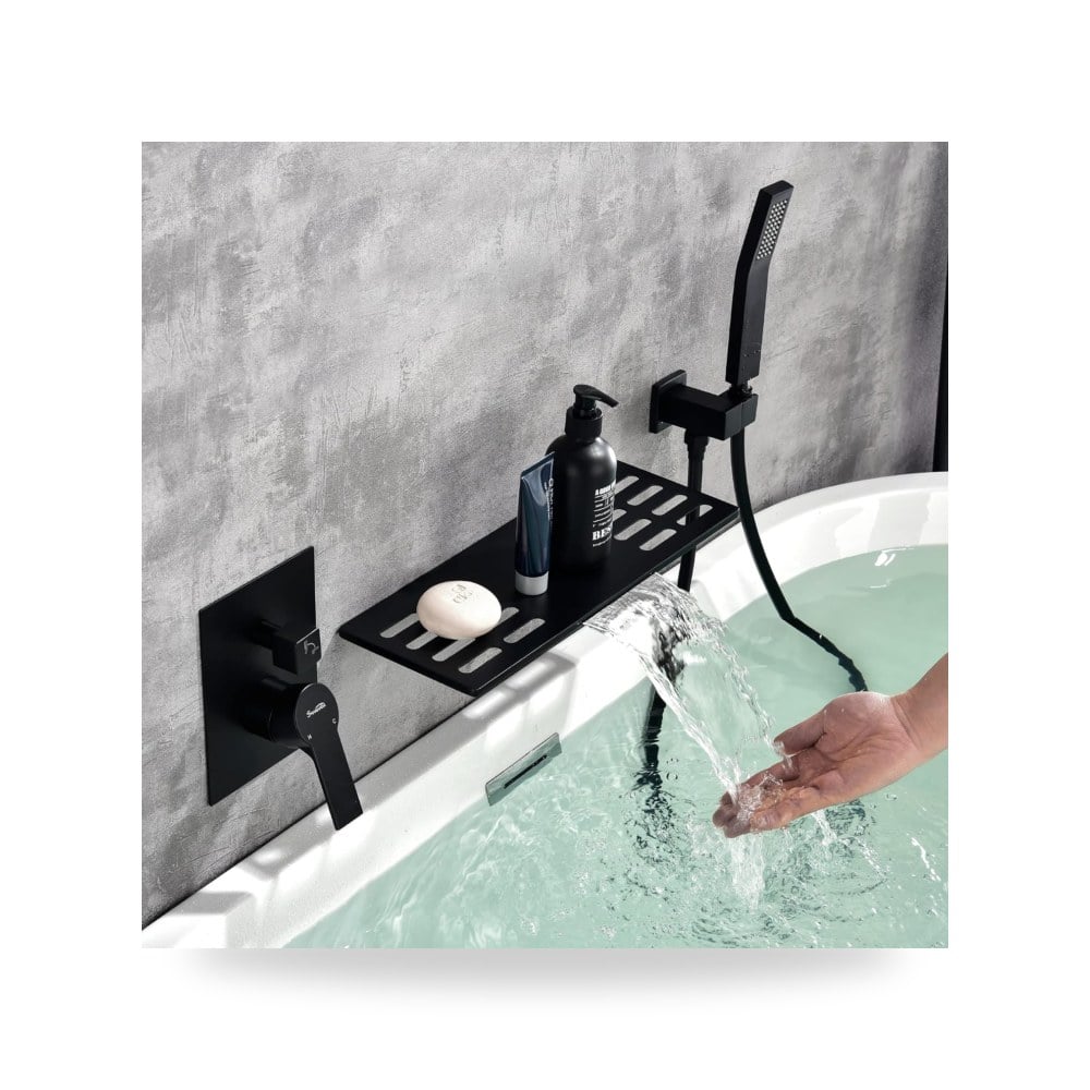شاماندا صنبور حوض استحمام يثبت على الحائط مع بخاخ، حشو حوض موديل L903-7
