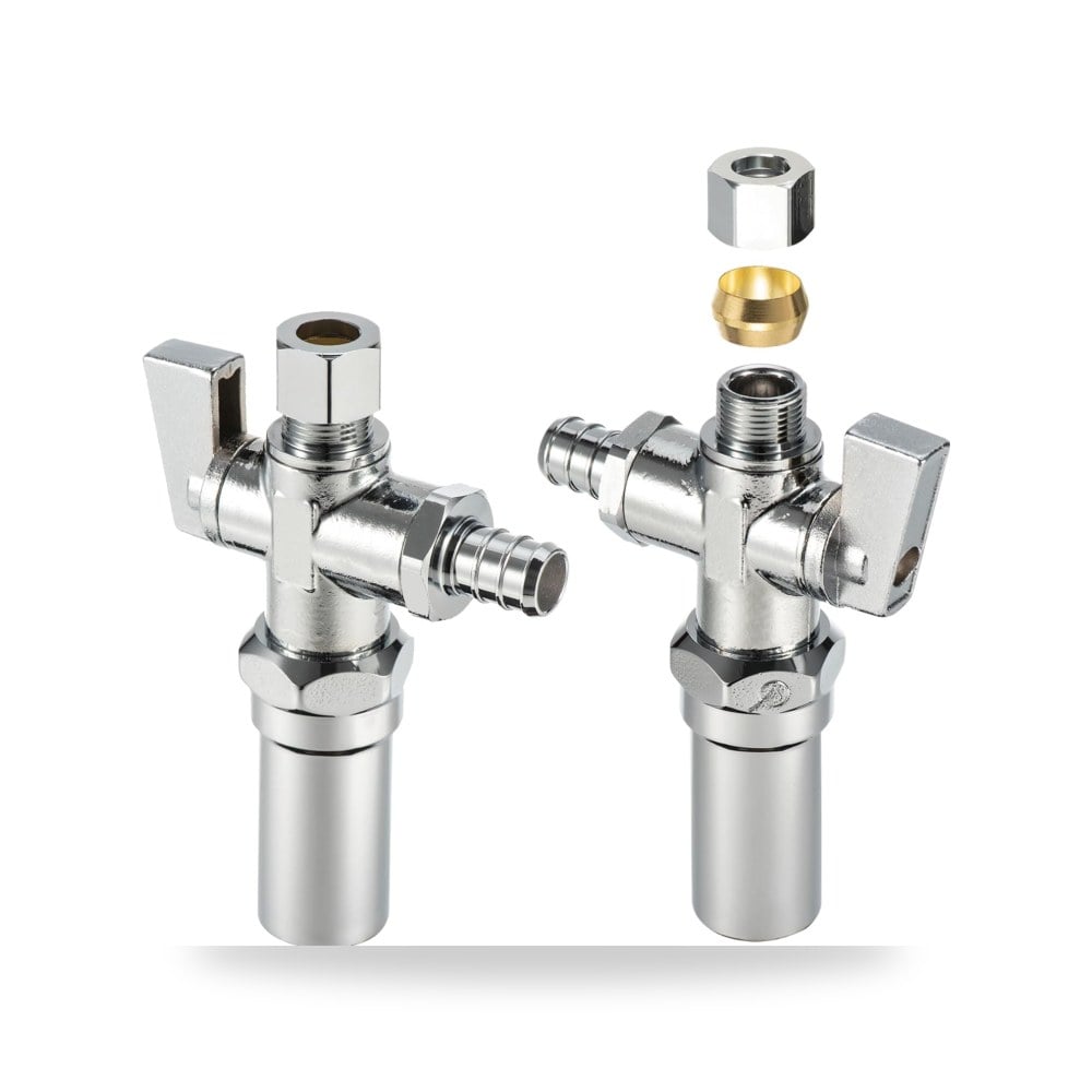[قطعتان] صمام زاوية اغلاق المطرقة المائية 1 - 2 PEX-B تجعيد