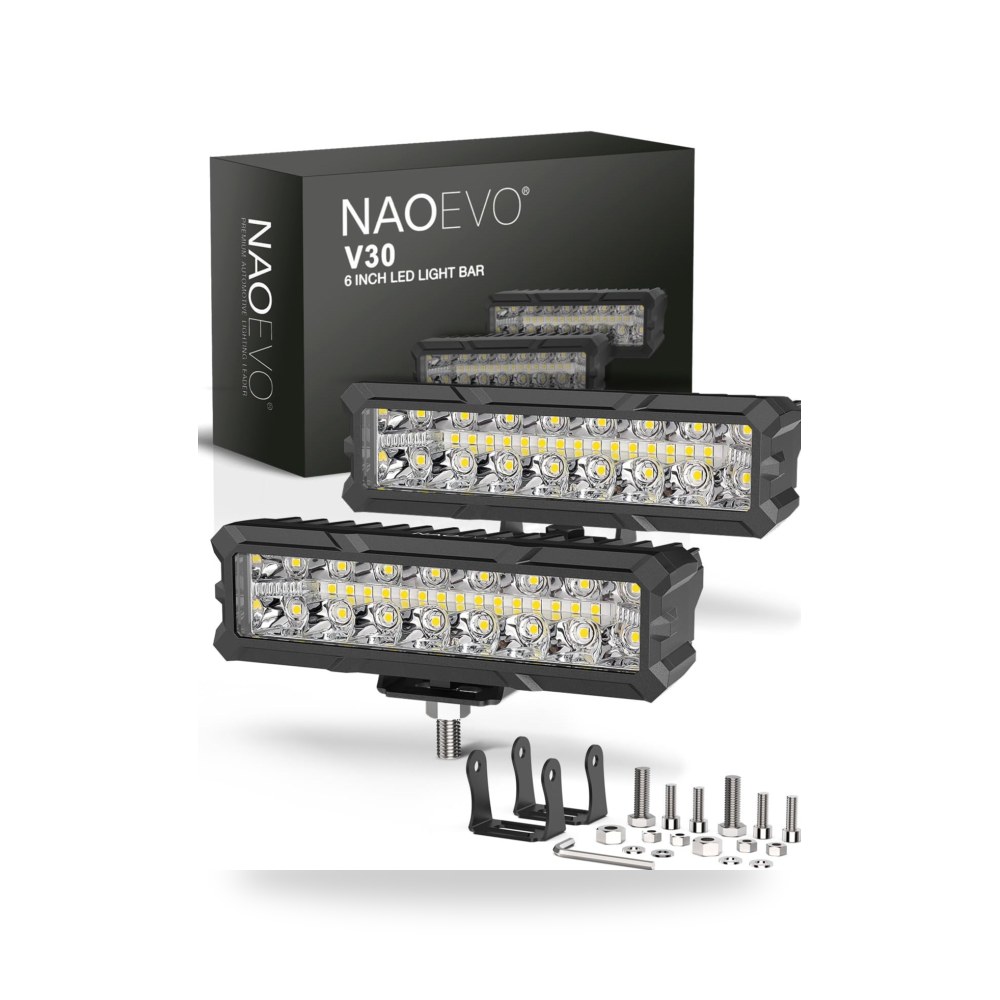 ناويفو شريط اضاءة LED 6 انش، ضوء غامر ابيض 50 واط