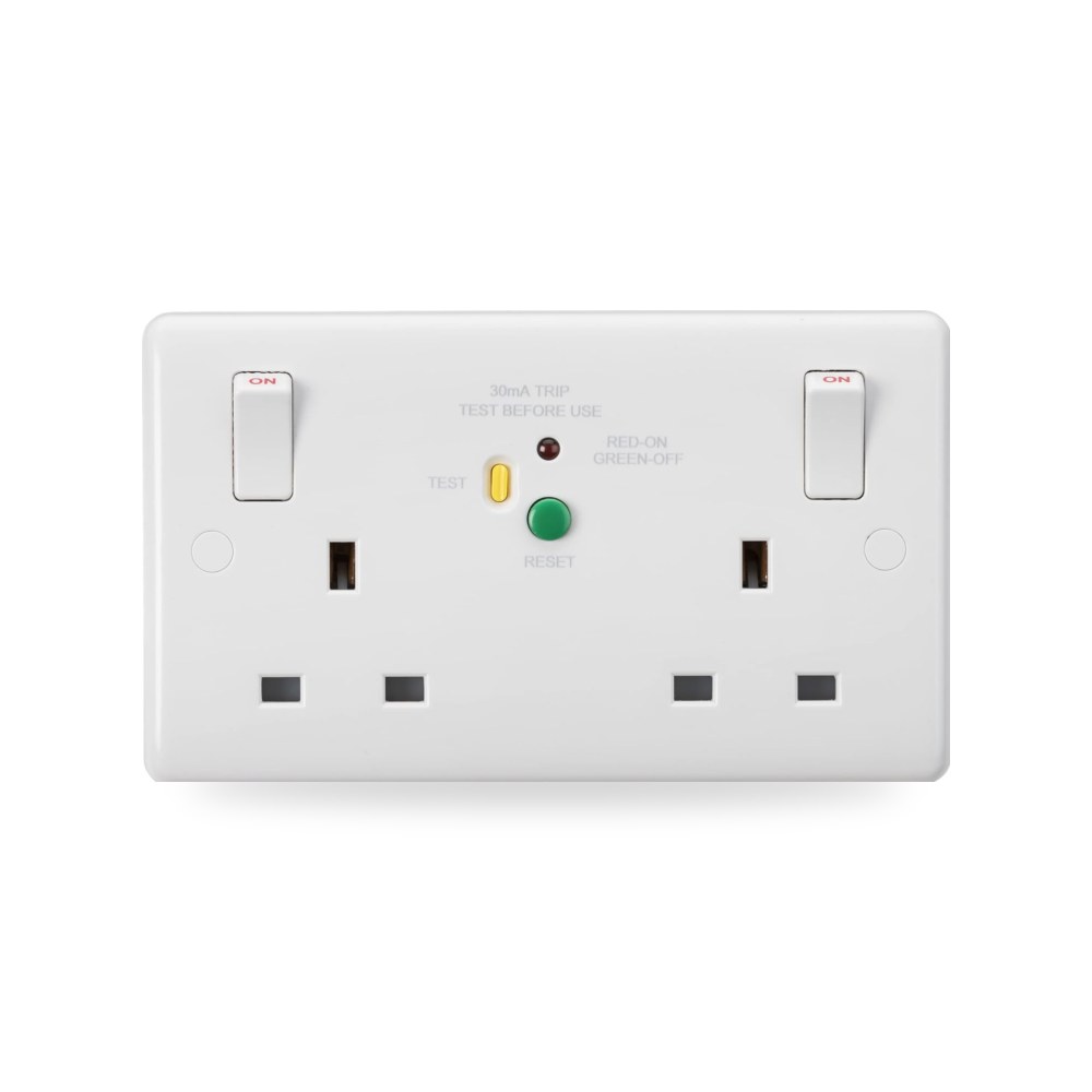 مقبس تبديل بجهاز أمان ار سي دي ذو قطب مزدوج 2G 13 امبير موديل CU9RCD