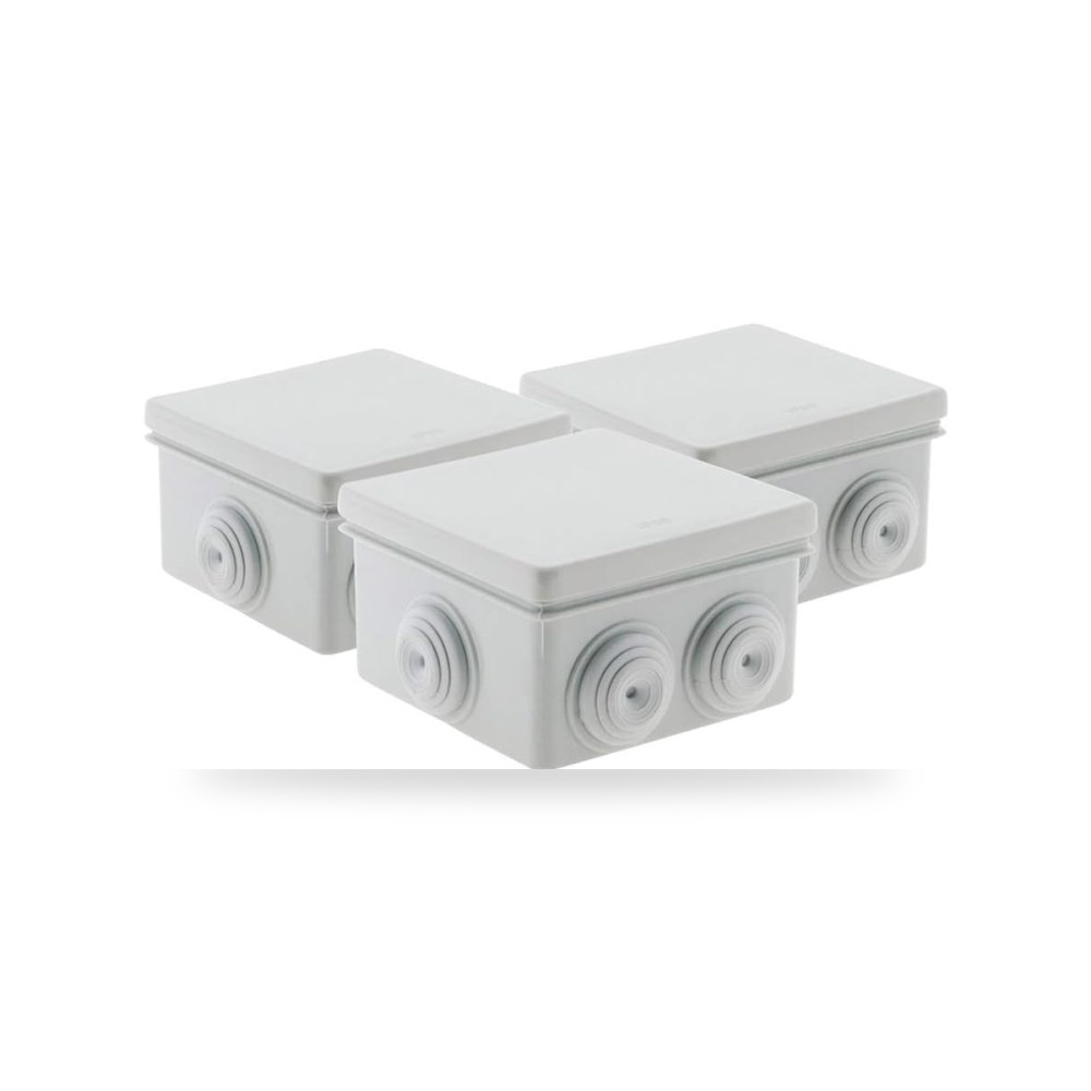 مجموعة من 3 علب مربعة مضادة للماء 80X80X40 IP55