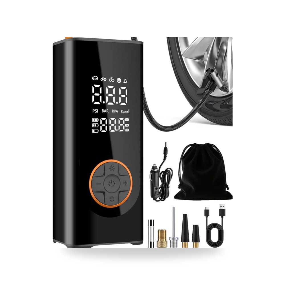 ضاغط هواء لاسلكي لنفخ اطارات السيارة 6000 mAh 150 باوند لكل