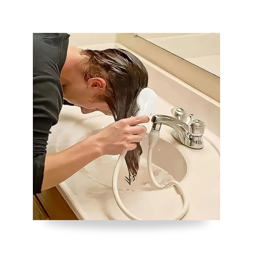 خرطوم حوض محمول من ابوتو، خرطوم رش مطاطي مرن مع مشبك تثبيت