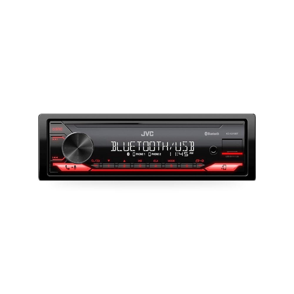 JVC ستيريو سيارة بلوتوث KD X270BT مع منفذ USB