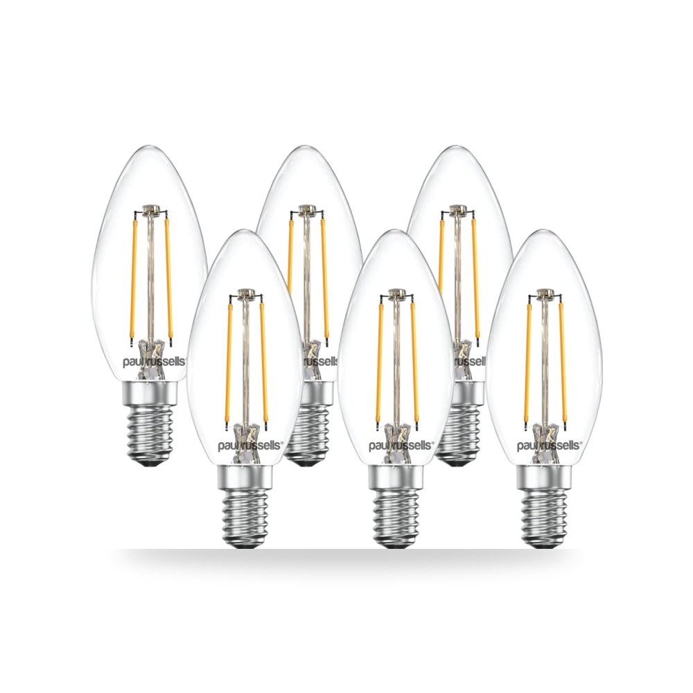 خيوط LED صغيرة E14 من بول راسلز - عبوة من 6 قطع - 2.5 واط