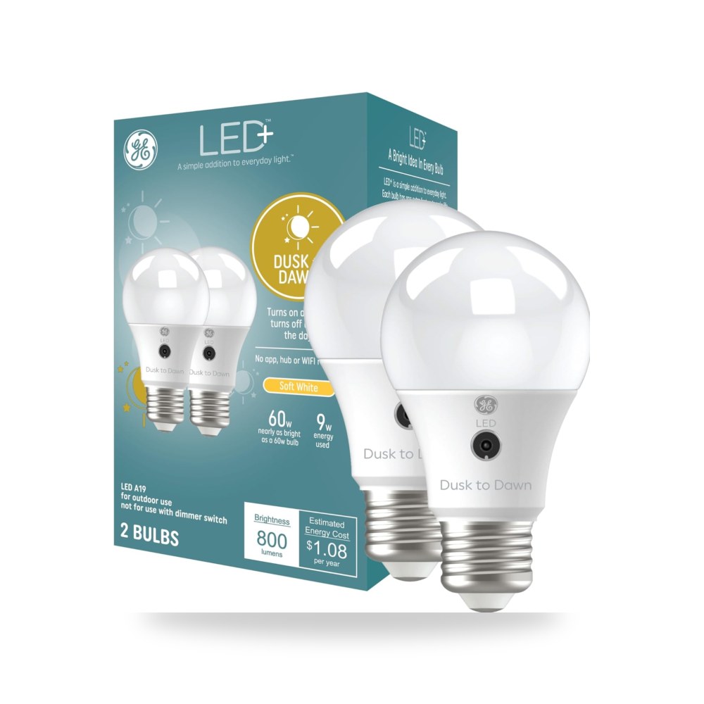 GE مصابيح LED ايه 19 من الغسق الى الفجر، موديل energy-saving