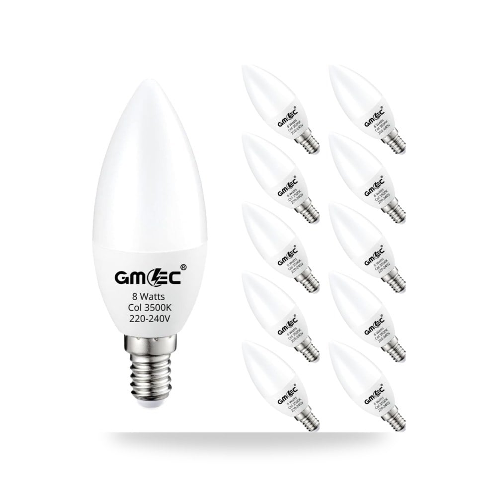 10 عبوات من مصابيح LED E14 ثيرموبلاستيك 8 وات 1050 لومن GMEC