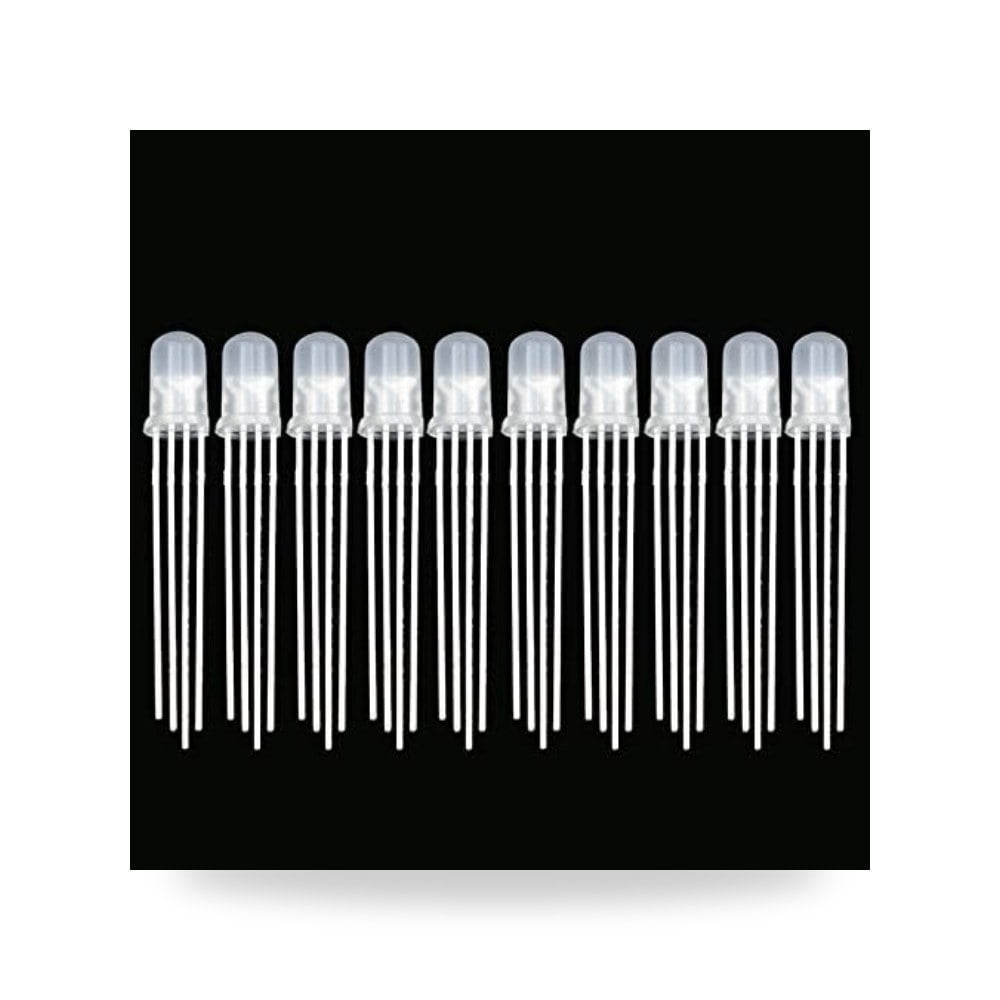 5 مم RGB LED انود كاثود مشترك ثلاثي الالوان 4 (10 قطعة)