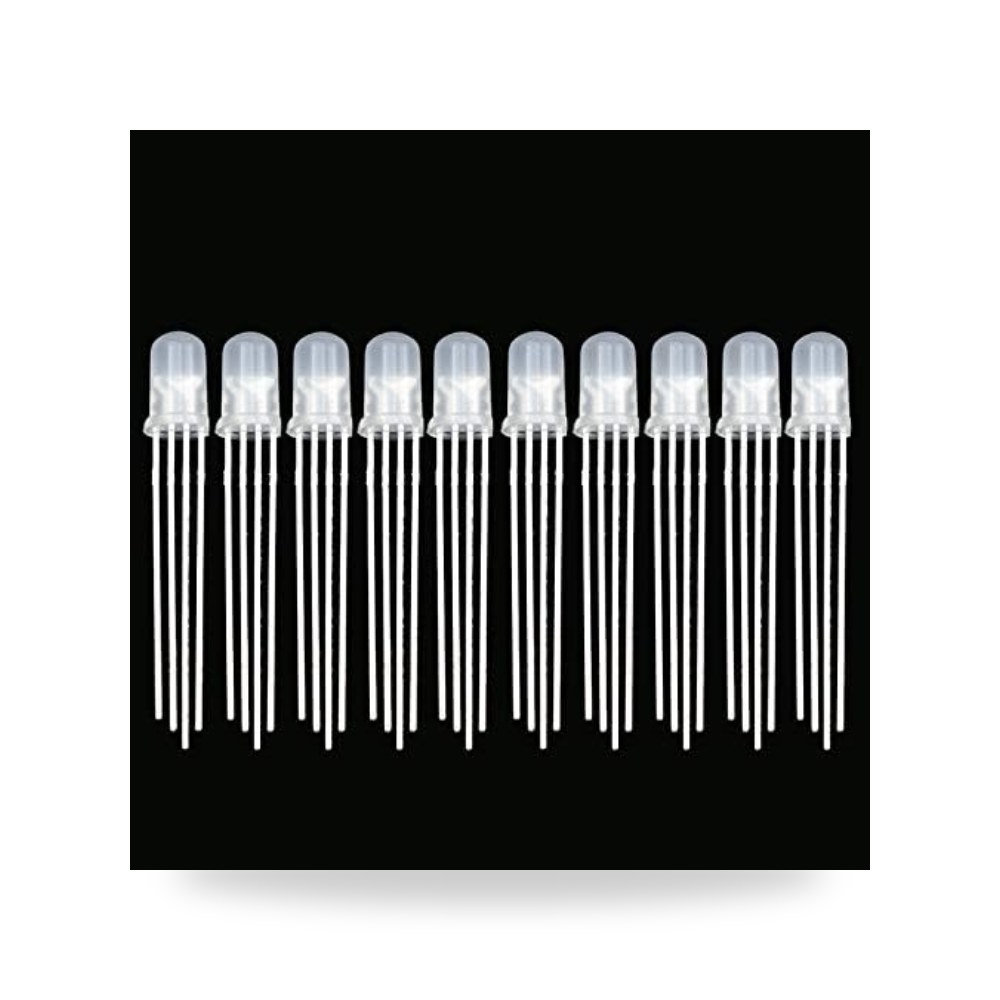 5 مم RGB LED انود كاثود مشترك ثلاثي الالوان 4 (10 قطعة)