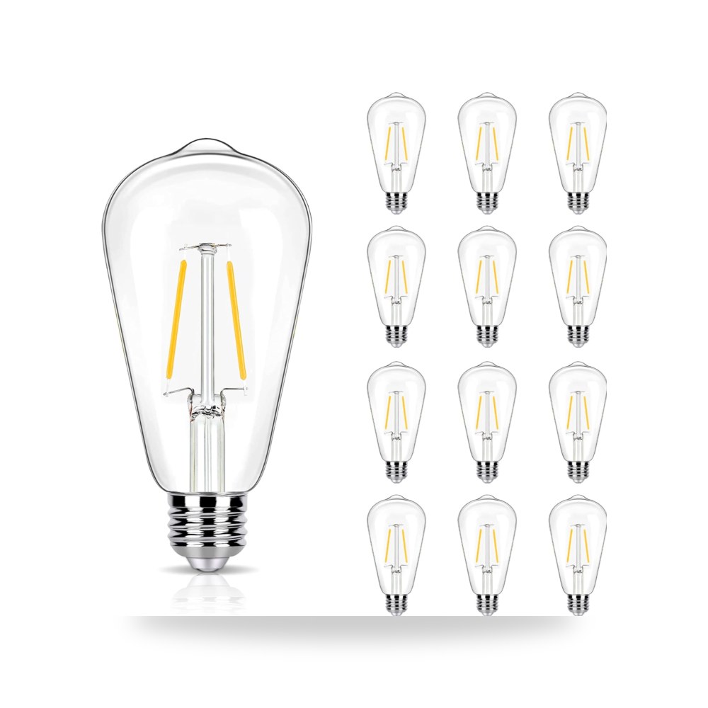 12 عبوة من مصابيح LED اديسون 2 واط، مصابيح إضاءة 25 واط، موديل ST19