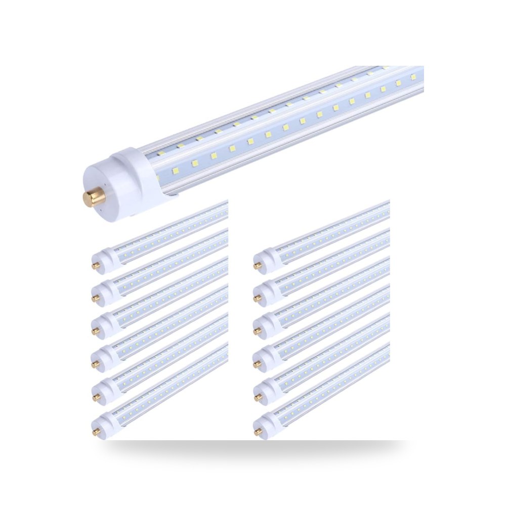 انبوب اضاءة LED 65 واط على شكل حرف V 8 قدم بزاوية 270 درجة، 5000 كلفن ابيض طبيعي