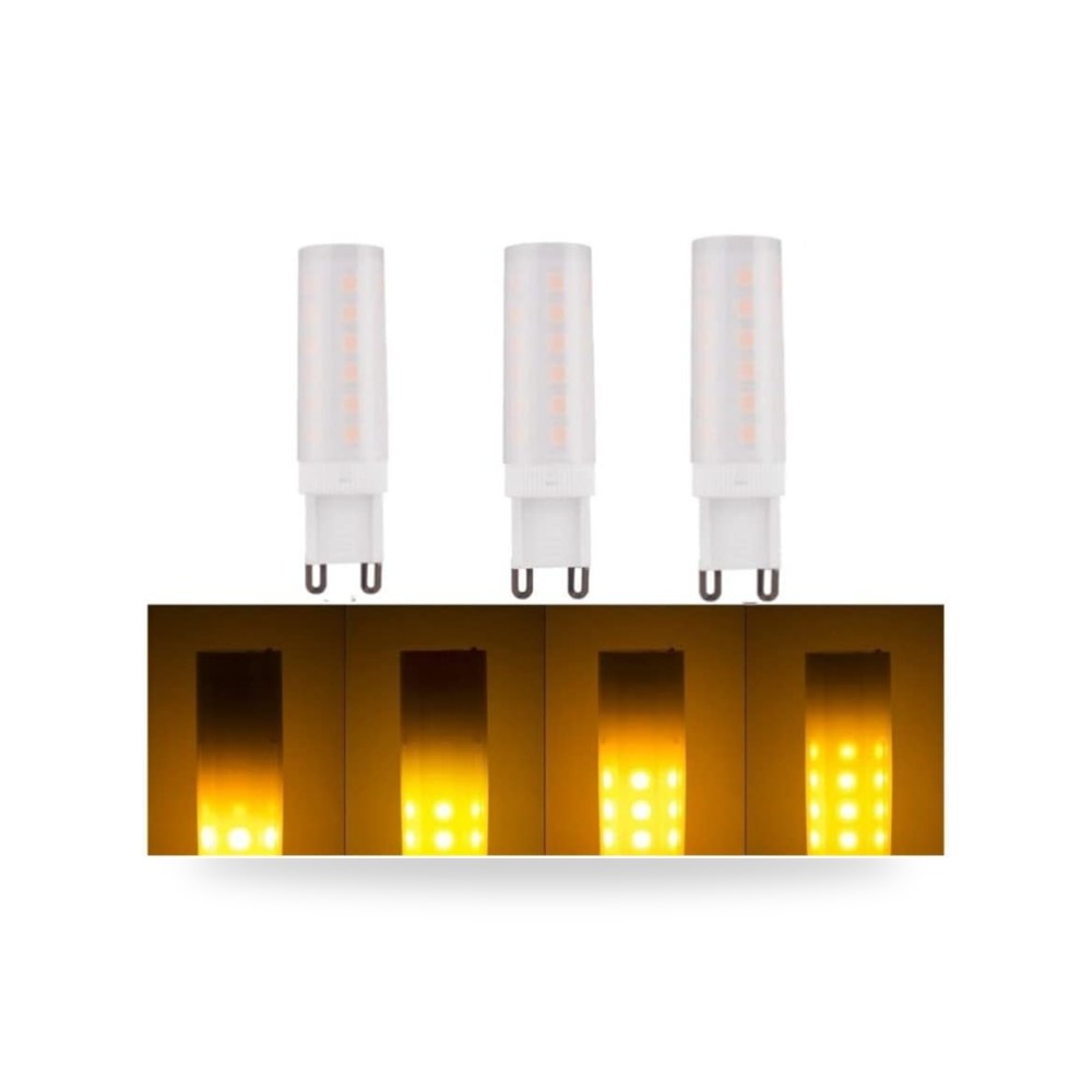 6 عبوات من مصابيح اضاءة LED G9 بتأثير اللهب - 5 واط -85-265