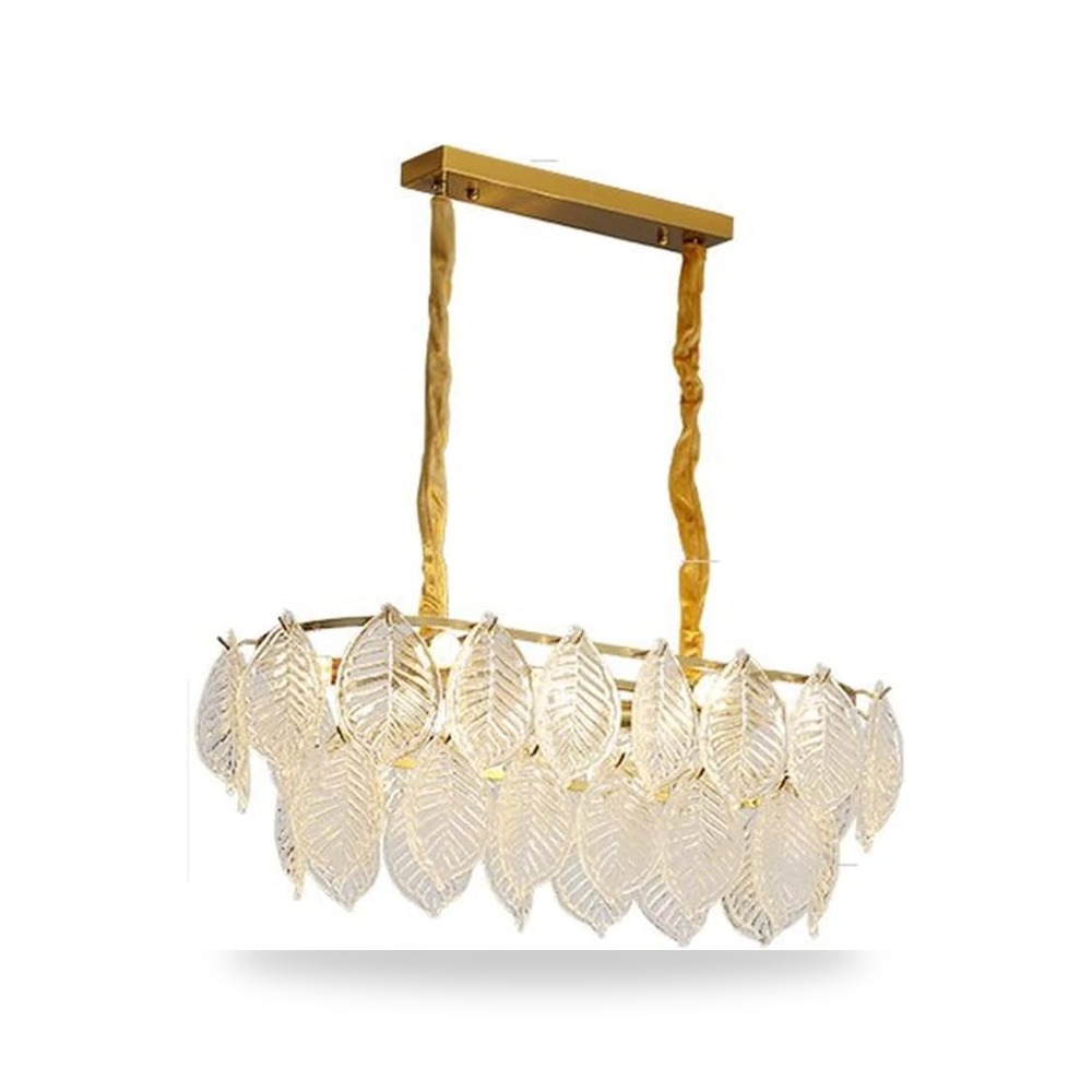 ثريات LED من موردن بتصميم اوراق شجر كريستال للسقف متوافقة