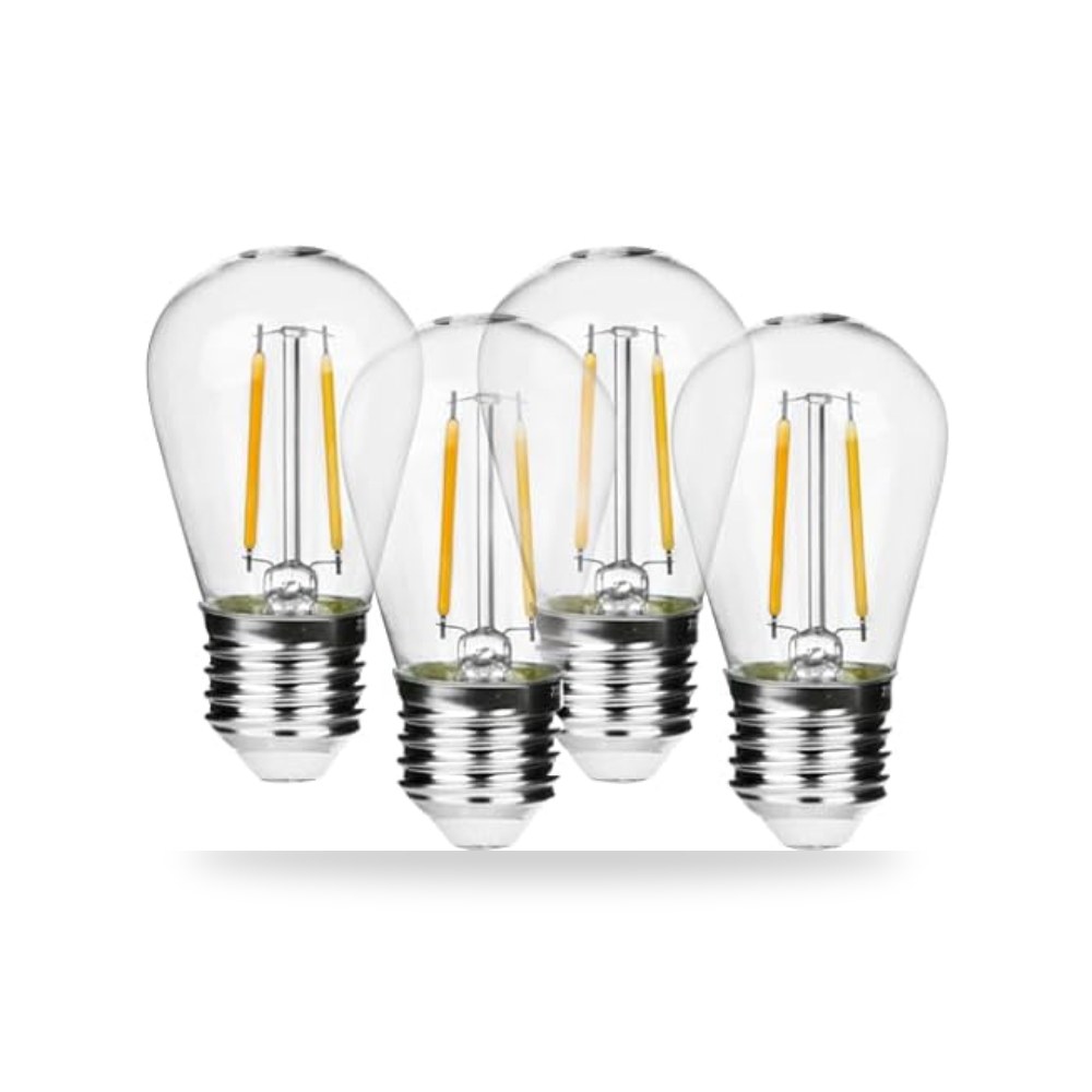 4 لايت مصباح E27 ابيض دافئ (2 واط) 4 عبوات من خيوط LED