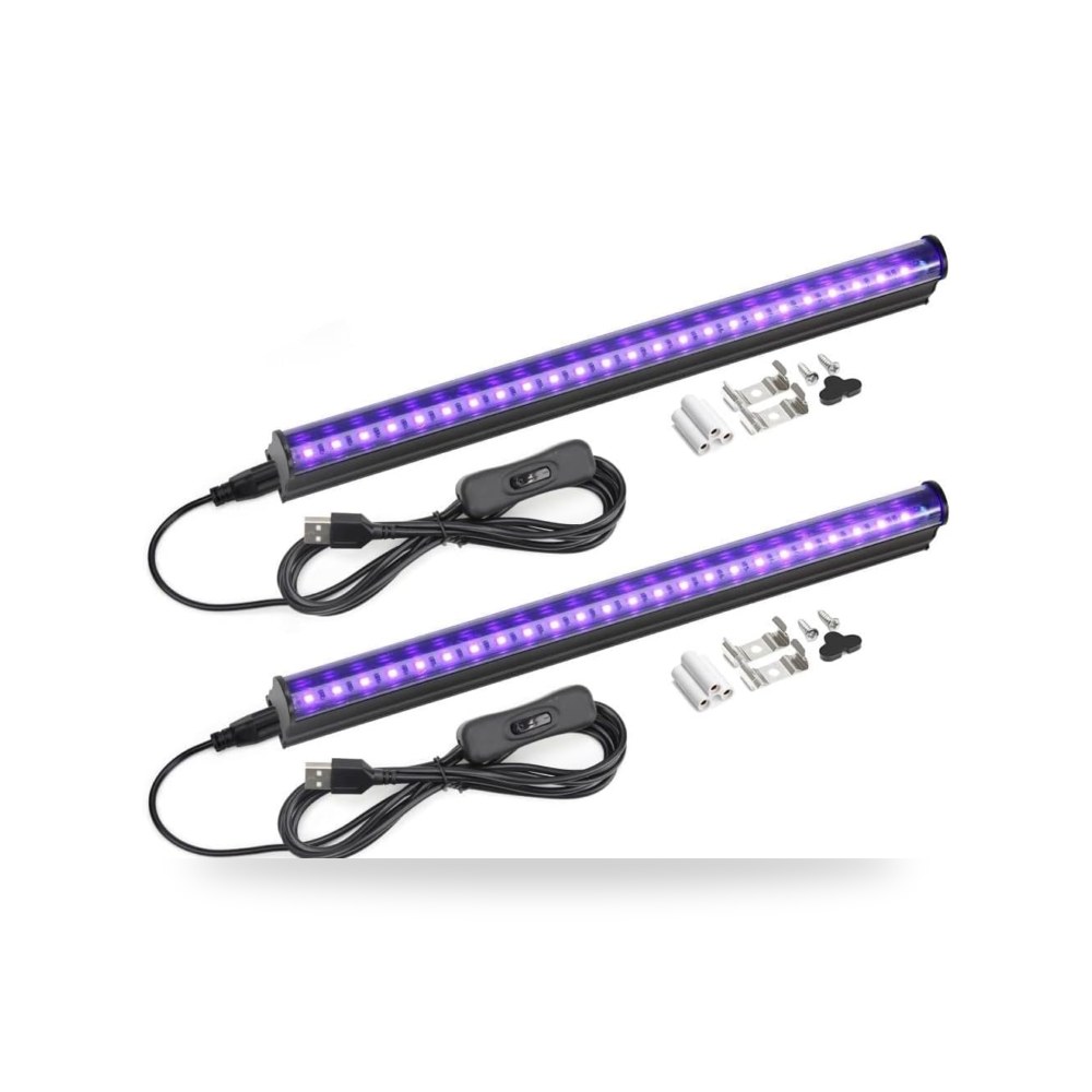 شريط اضاءة LED اسود T8 بقدرة 5 واط بمنفذ USB 395 نانومتر
