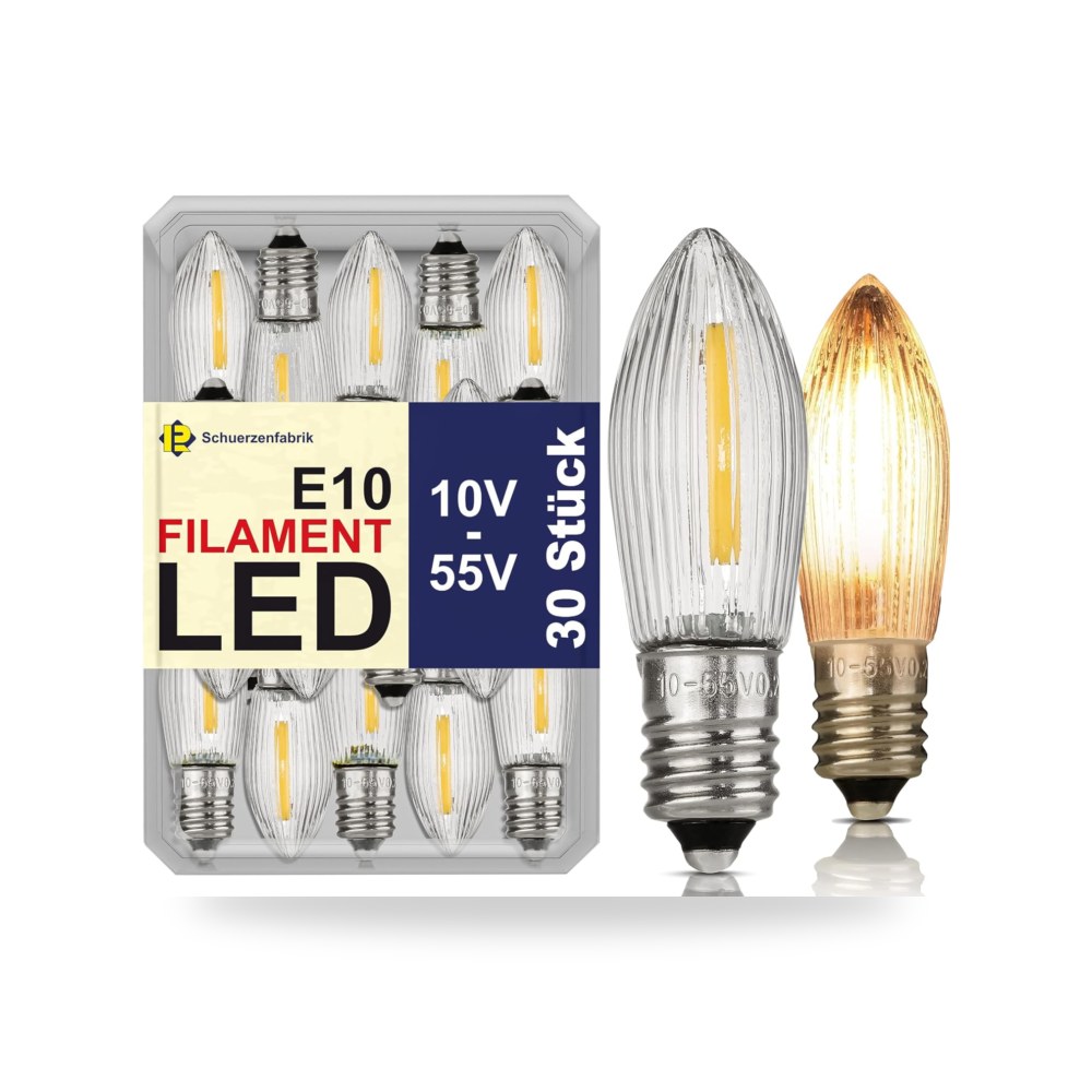 شموع مدببة E10 LED من شويرزين فابريك، عبوة من 30 قطعة 10