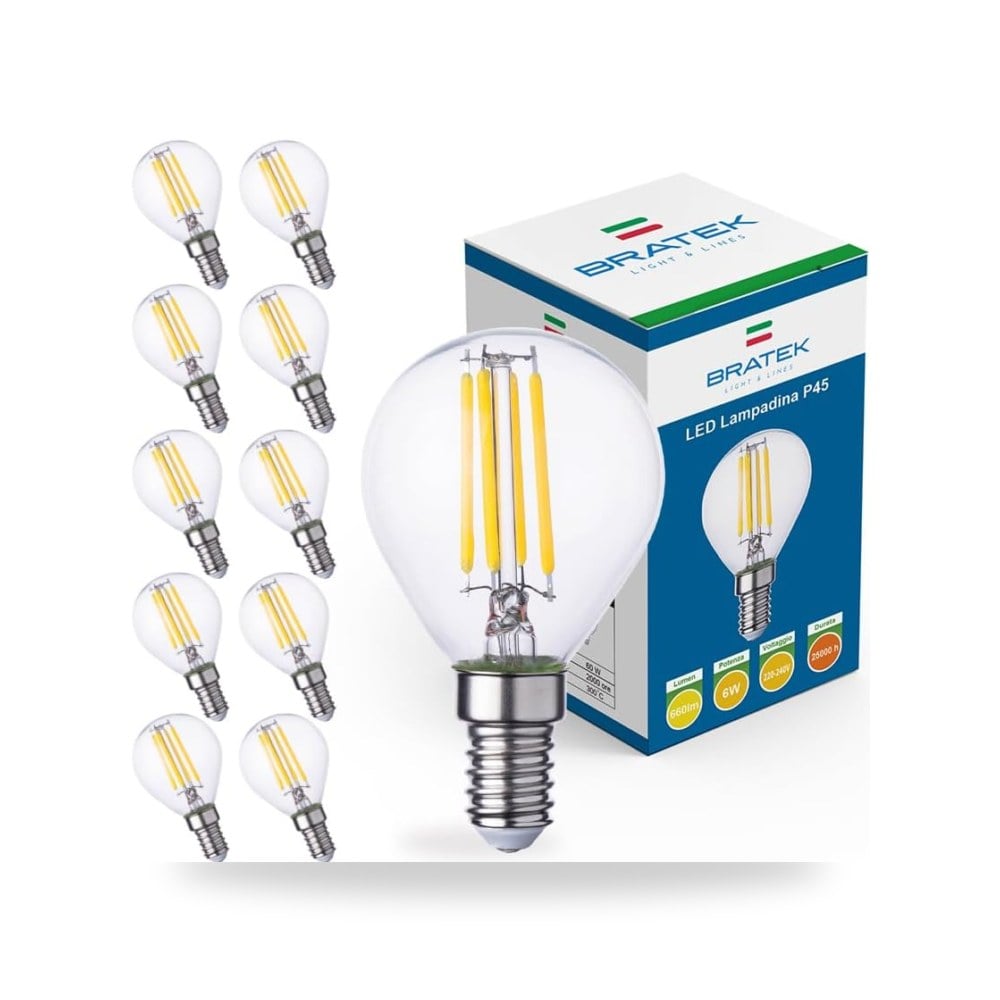 10 مصابيح LED E14 من براتيك بلون ابيض بارد عتيق 6500 كلفن 6 - مصباح اضاءة عتيق